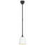 Thomas O'Brien, "Academy Pendant in Matte Black with 8" Soft Copper Rockhouse Shade-459987660