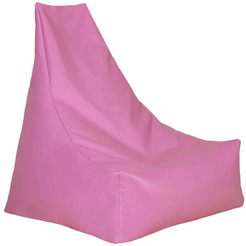 Faux Leather Refillable Bean Bag Lounger, Pink