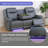 Deep Gray Breathing Leather Recliner Sofa