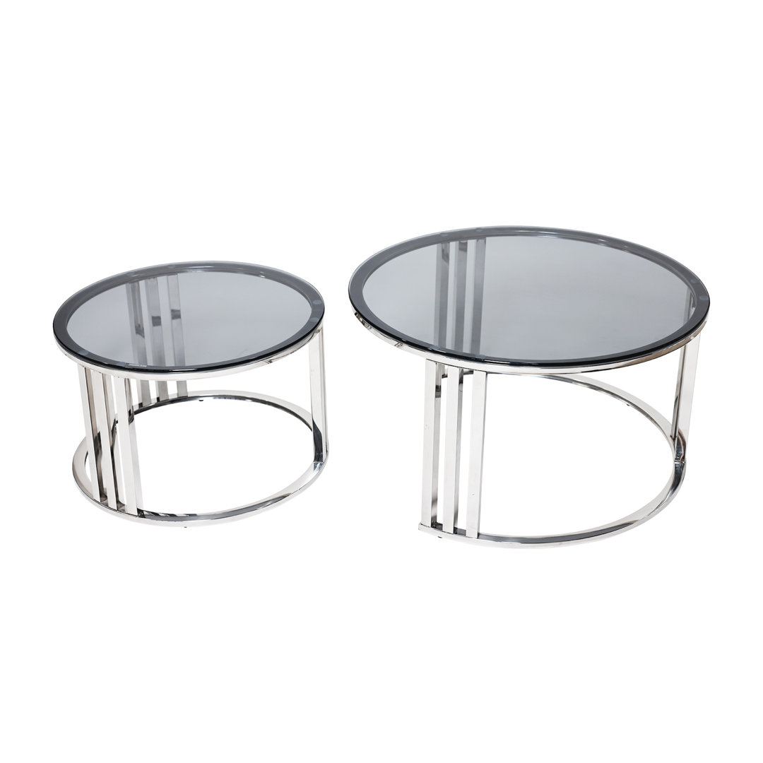 Luna Chrome Nesting Coffee Table Set