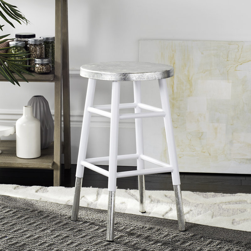 Vadnais Counter Stool with Metal Frame, White
