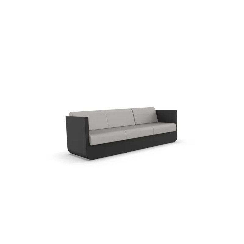 Canapé modulaire 3 places Ulm, Taupe nautique, Blanc