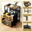 Table de chevet 2 tiroirs en tissu avec station de charge Highland Cow Cows