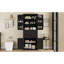 Armoire de rangement noire de 72,5 pouces idéale pour la cuisine, la salle à manger et la salle de bain. Tablette réglable, 2 tiroirs, charnières. Assemblage simple dans plusieurs pièces. Tableaux. Bordure élégante au design élégant-1419245044