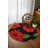 Minas Collection Digital Print Cotton-Polyester Green Red Black Floral Rug-1171040497