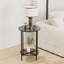 Kiyra Glass Top Cross Legs End Table
