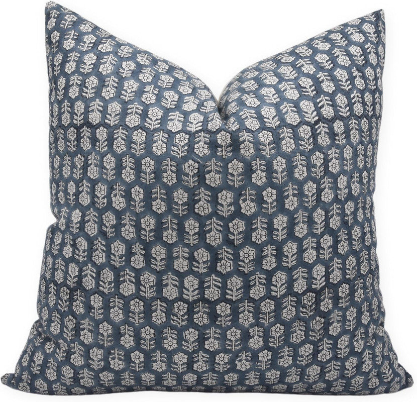 Floral Linen Indoor/Outdoor Pillow Cover Fabdivine