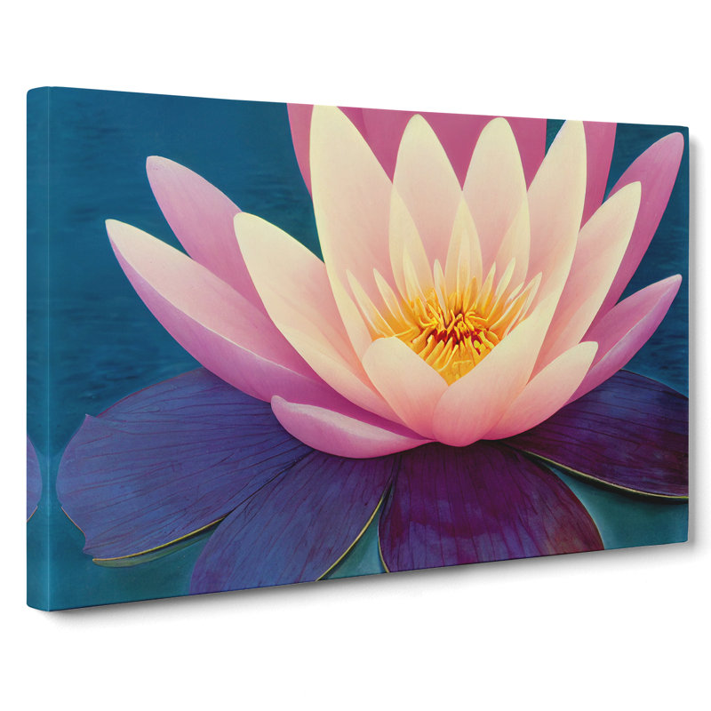 Radiant Water Lily Flower - Wrapped Canvas, 35cm H x 50cm W x 3cm D