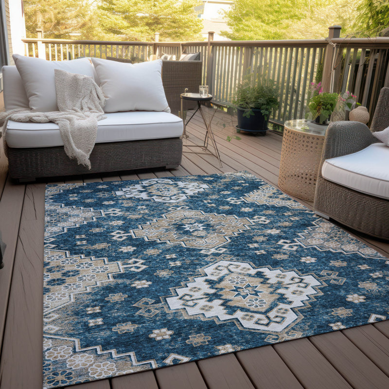  Tapis de porte d'extérieur antidérapant Malchow, Rectangle 9 pi x 12 pi