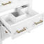 Meuble-lavabo blanc de 61 cm (24 po) avec lavabo en céramique, meuble-lavabo simple sur pied, 3 tiroirs, design rétro élégant, montage facile, finitions soignées, trois trous prépercés