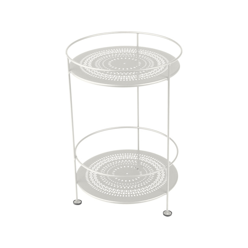 Guinguette Outdoor Round Side Table, Clay Gray
