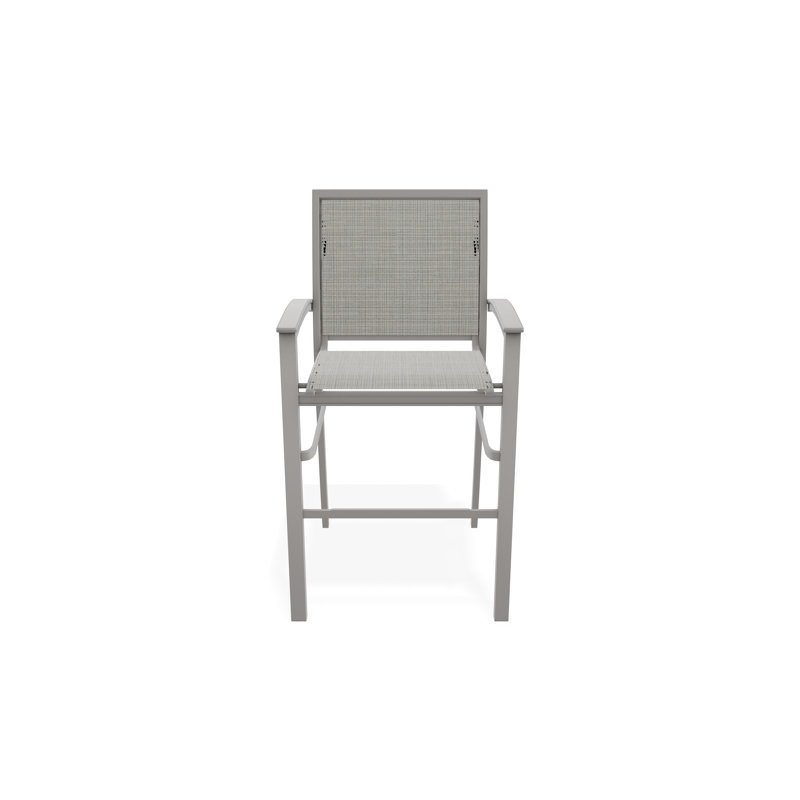 Chaise de café empilable en aluminium Bazza, Gris chaleureux, Diacre