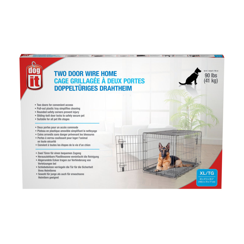 Cage pour chien Dogit, Extra Large (30" H x 27,5" L x 42" L)