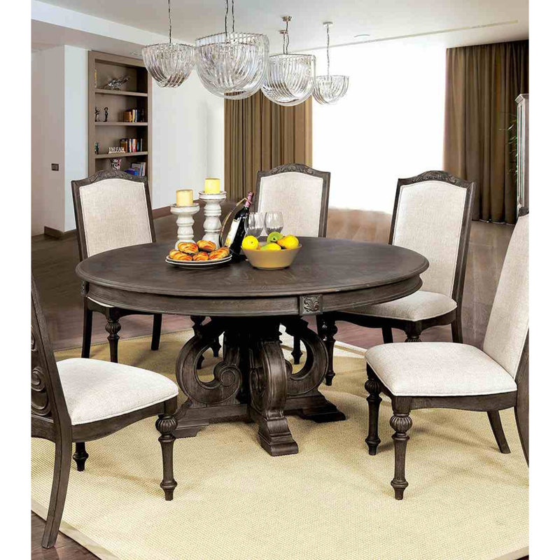 Ensemble de salle à manger 5 pièces Elegant Rustic, Rustique, Ivoire, naturel, naturel et rustique
