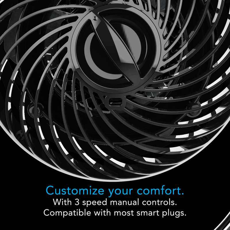 Black Metal Adjustable Desk Clip Fan with Three Speeds
