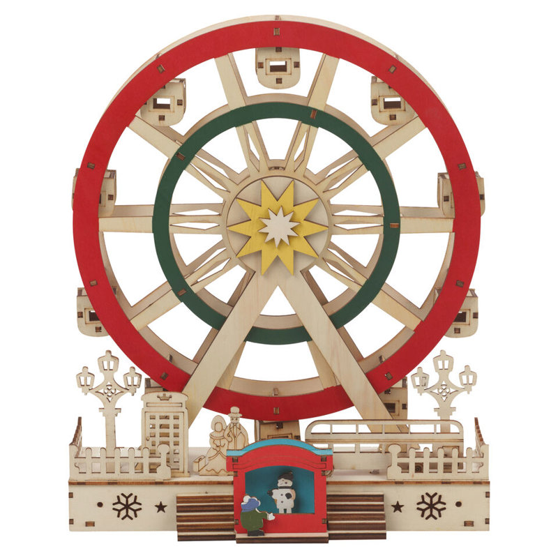 Christmas Decoration Light Up Spinning Ferris Wheel LED Ornament Xmas Gift 30cm