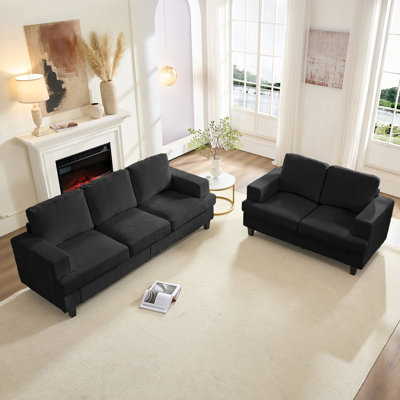 Modern 2-piece Sofa Set - Livingroom Sofa Set with Sofa and Loveseat For Small Space