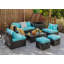 Ensemble de meubles de patio en rotin 8 pièces Ebern Designs-950946135-974611910
