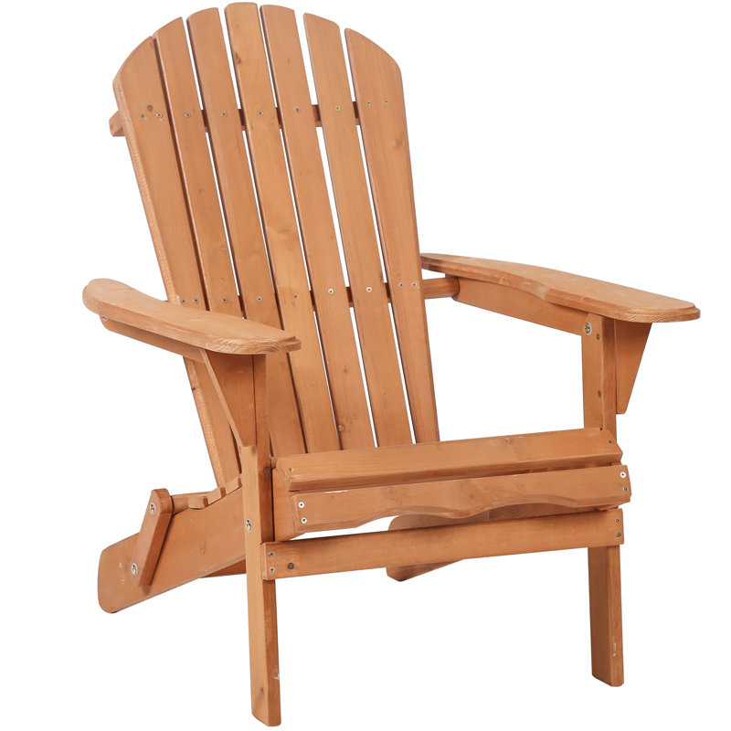 Boisvert Foldable Outdoor Adirondack Chair, Natural