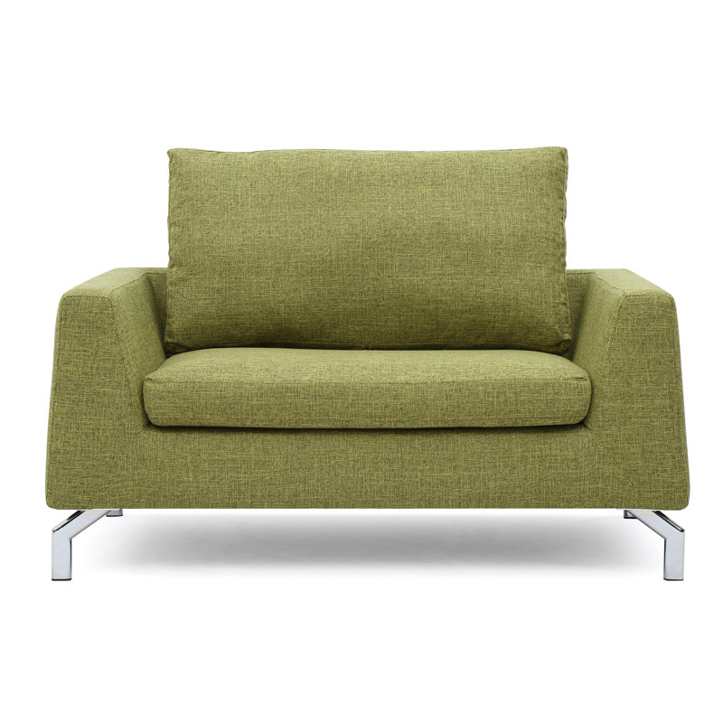Almondsbury Upholstered 51.6'' Loveseat, Lemon Green 100% Linen