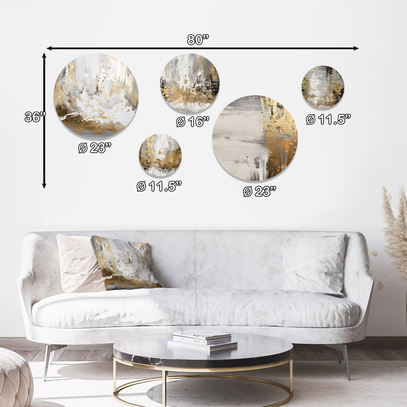 Ensemble de 5 décorations murales Pursuit Of Happiness III