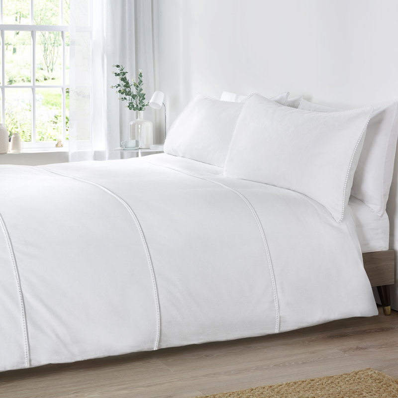 Brushed Pom Pom Cotton Duvet Cover Set, King