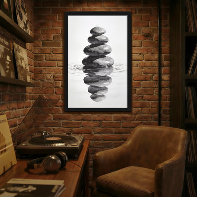 Bath & Laundry Stacked Stones Reflection Water Serenity Balance Harmony Peaceful Minimalist