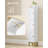 Slim Bathroom Storage Cabinet, Narrow Bathroom Organizers and Storage with 4 Adjustable Feet, Laundry Room Organization for Small Space, Kitchen, Living Room, 3 Doors White-1059047127-1065100851