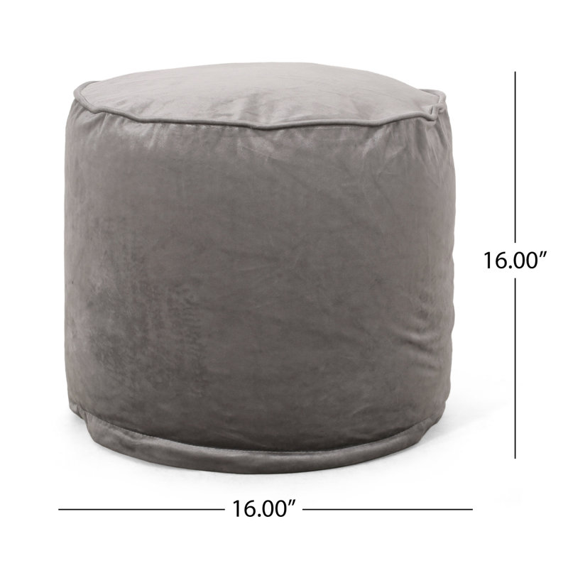 Shimon Cylinder Pouf,  Blush Pink, Gris