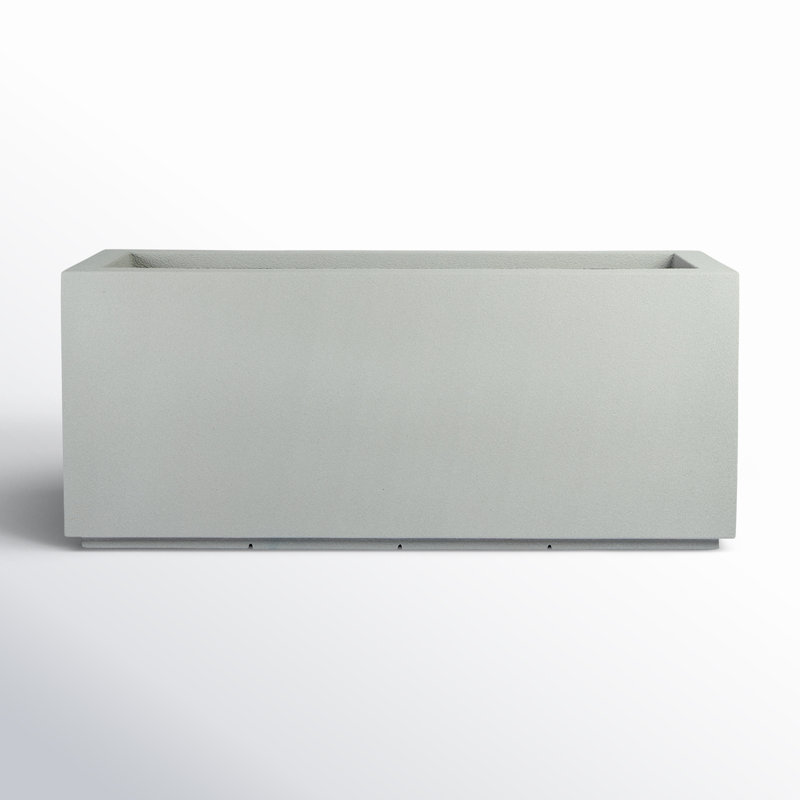 Milan Tall Polymer Box, Concrete Gray, 19"H x 46"W x 17"D