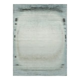 Rug & Kilim’S Contemporary Abstract Rug In Blue, Cream And Black With Striae