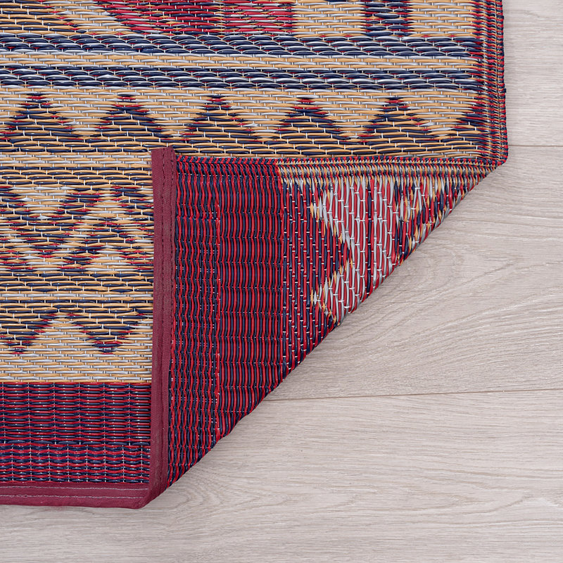 Tapis géométrique rectangulaire en polypropylène tressé à la machine 4 pi x 5 pi 11 po Arbadella