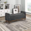 Banc de rangement de chambre à coucher Mid-Century moderne, gris foncé, cadre en contreplaqué de bois massif texturé avec plateau relevable moderne, finition noyer
