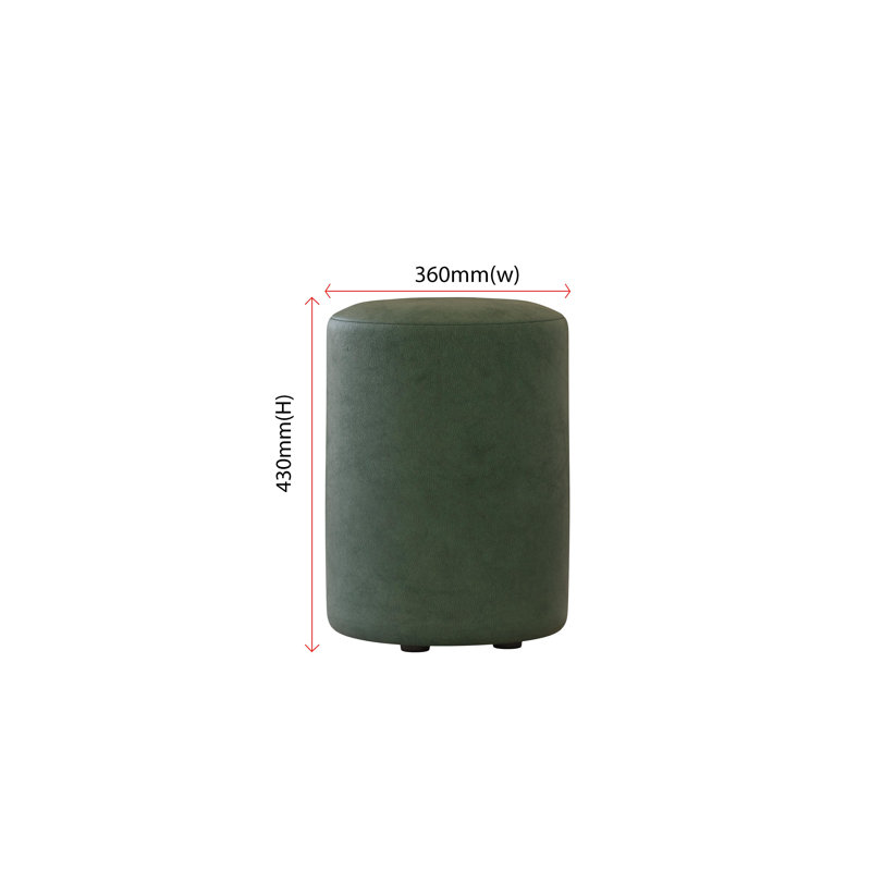 Manufactured Wood Accent Stool, Green, Style Leather