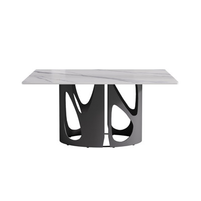 63 "Modern Artificial Stone Panel Iron Metal Legs-Can Accommodate 6 People