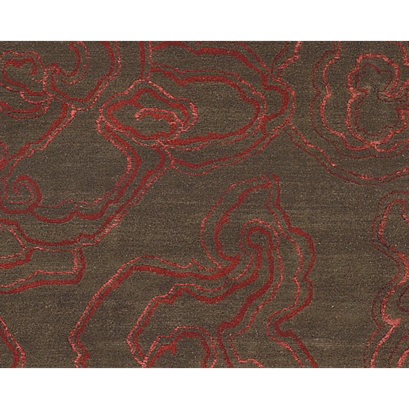 Cloud Nine Abstract Area Rug in Brown/Red, Rectangle 8' x 10'