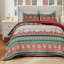 Ensemble de courtepointe 2 pièces Greenland Home Fashions Fair Isle Red 68 x 88 + 20 x 26
