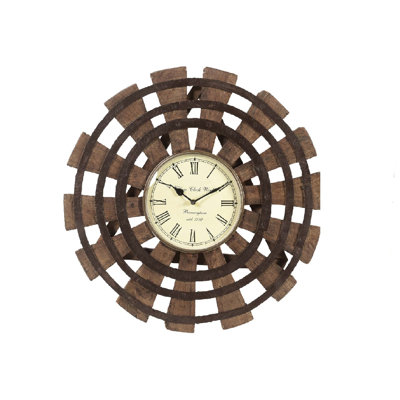 Akib Solid Wood Wall Clock
