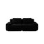 Canapé modulaire en forme de L 82 po, tissu velours côtelé 2 places avec assise profonde et antidérapant, passepoil perlé et détails capitonnés, sans assemblage requis, pour le salon ou la chambre à coucher, noir