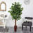 Aahil Faux Ficus Tree in Wood Decorative Vase-796385900