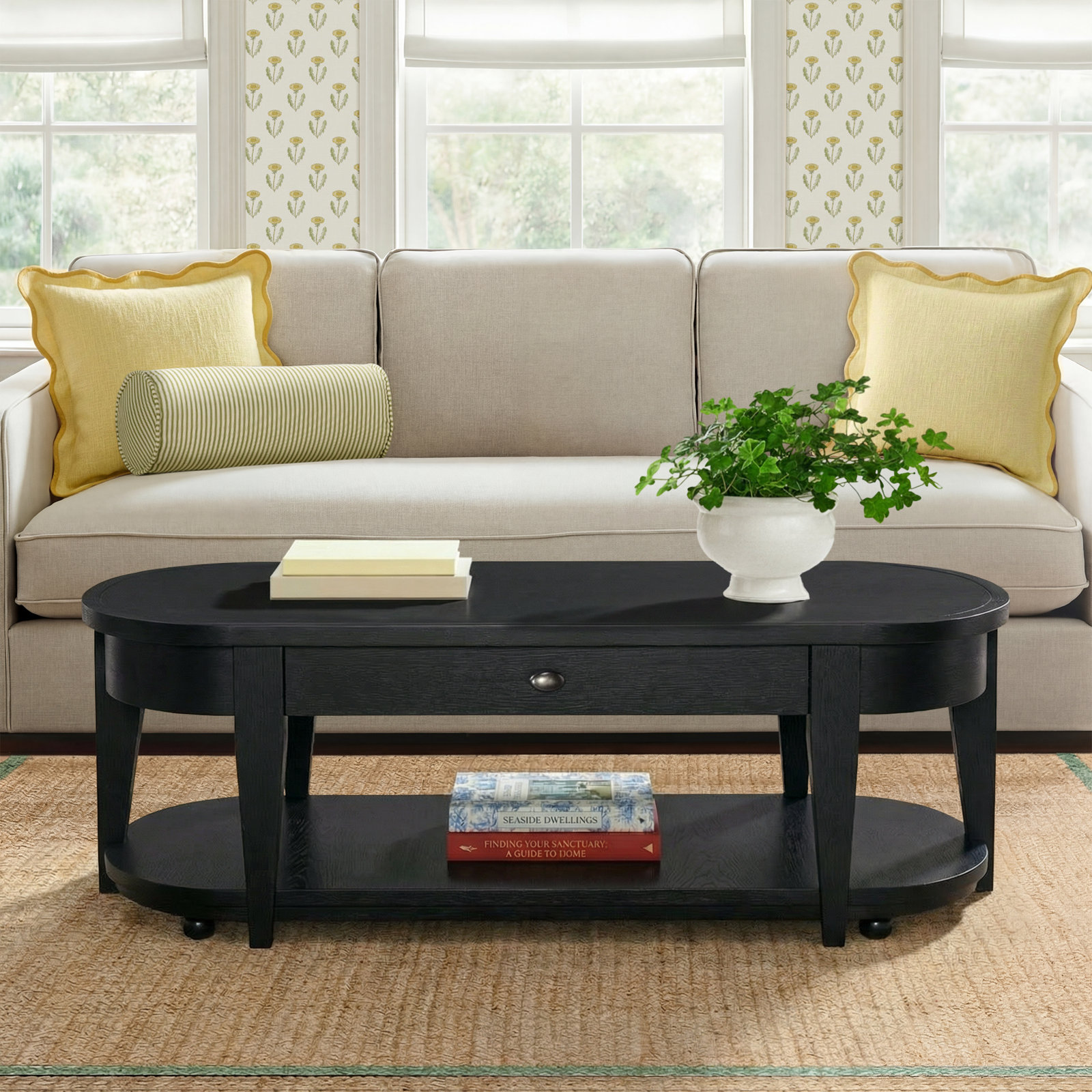 Mya 50" Cocktail Table, Black
