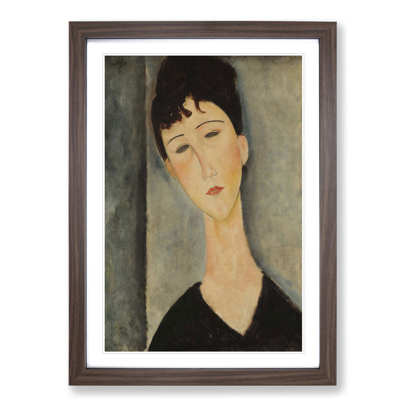 Portrait of a Woman Vol.4 by Amedeo Modigliani - Framed Print, Walnut Framed, 36cm H x 27cm W x 2cm D