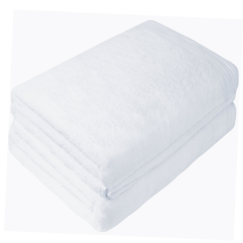 Ensemble de serviettes de bain 100% coton 2 pièces Lorena, Blanc