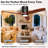52" Solid Wood Ceiling Fan with Light, Remote+Wall Control, 5600+CFM High-AirflowL ow Profile Flush Mount Quiet Reversible DC Motor, 6-Speed 3CCT Dimmable ﻿-1297924508-1297924507