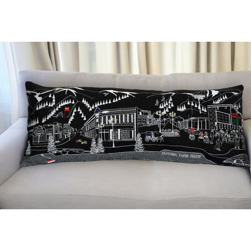 Coussin lombaire 35 "Aspen Daylight Skyline, Noir