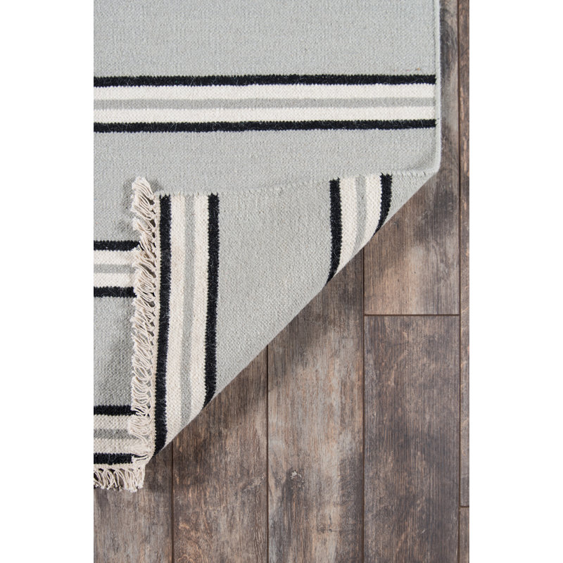 Thompson Wool Geometric Area Rug in Gray, Rectangle 7'6" x 9'6"