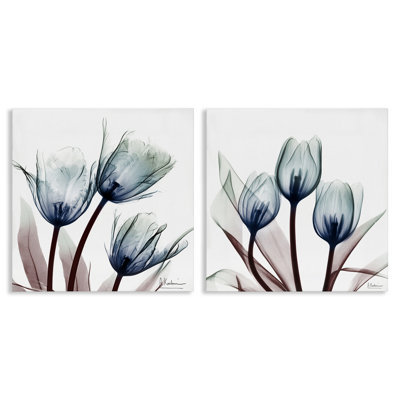 Ensemble de 2 tulipes bleues vibrantes, design par Albert Koetsier