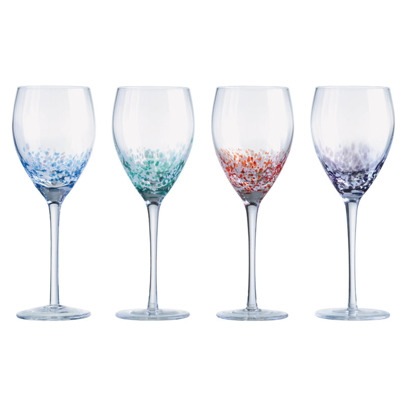 Speckle 11.75oz. Glass All Purpose Wine Glass Stemware Set