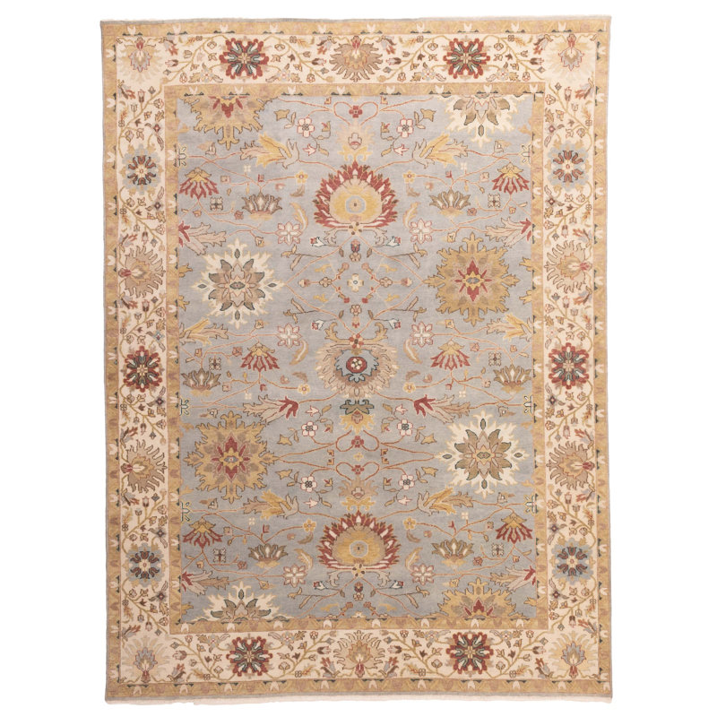 Tapis bleu denim Jules Serapi 8 pi 11 po x 11 pi 11 po