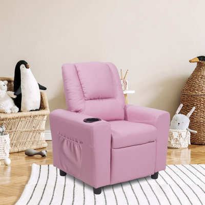 Abyade Kids Recliner with Wide Cup Holder,Toddler Recliner With Push-Back Design